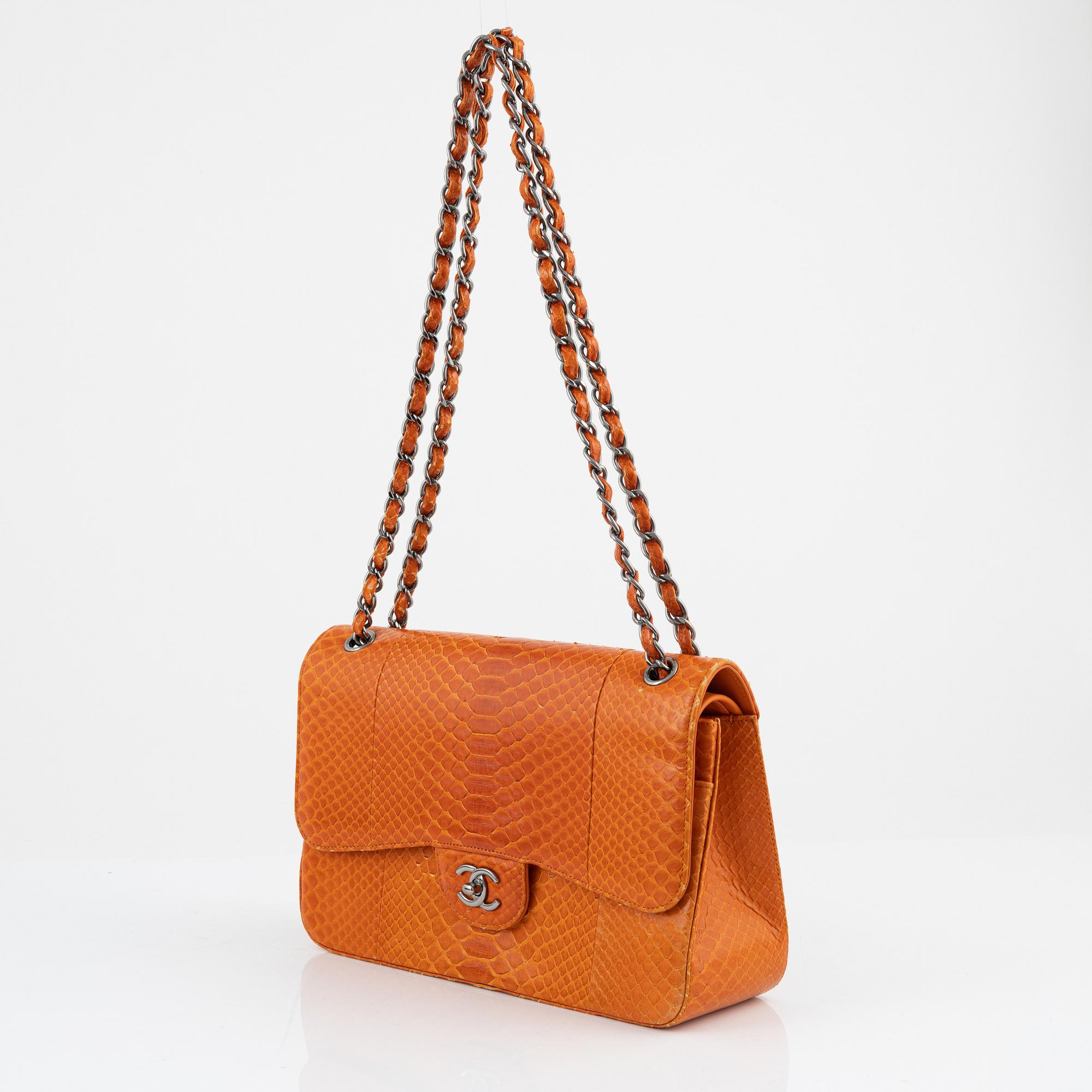 Chanel, "Python Jumbo Double Flap Bag", 2014.