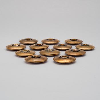 BERTEL GARDBERG, CANDLE HOLDERS, 12 PCS. Sign. Gardberg, Boda Finland. Björkboda bruk 1957.