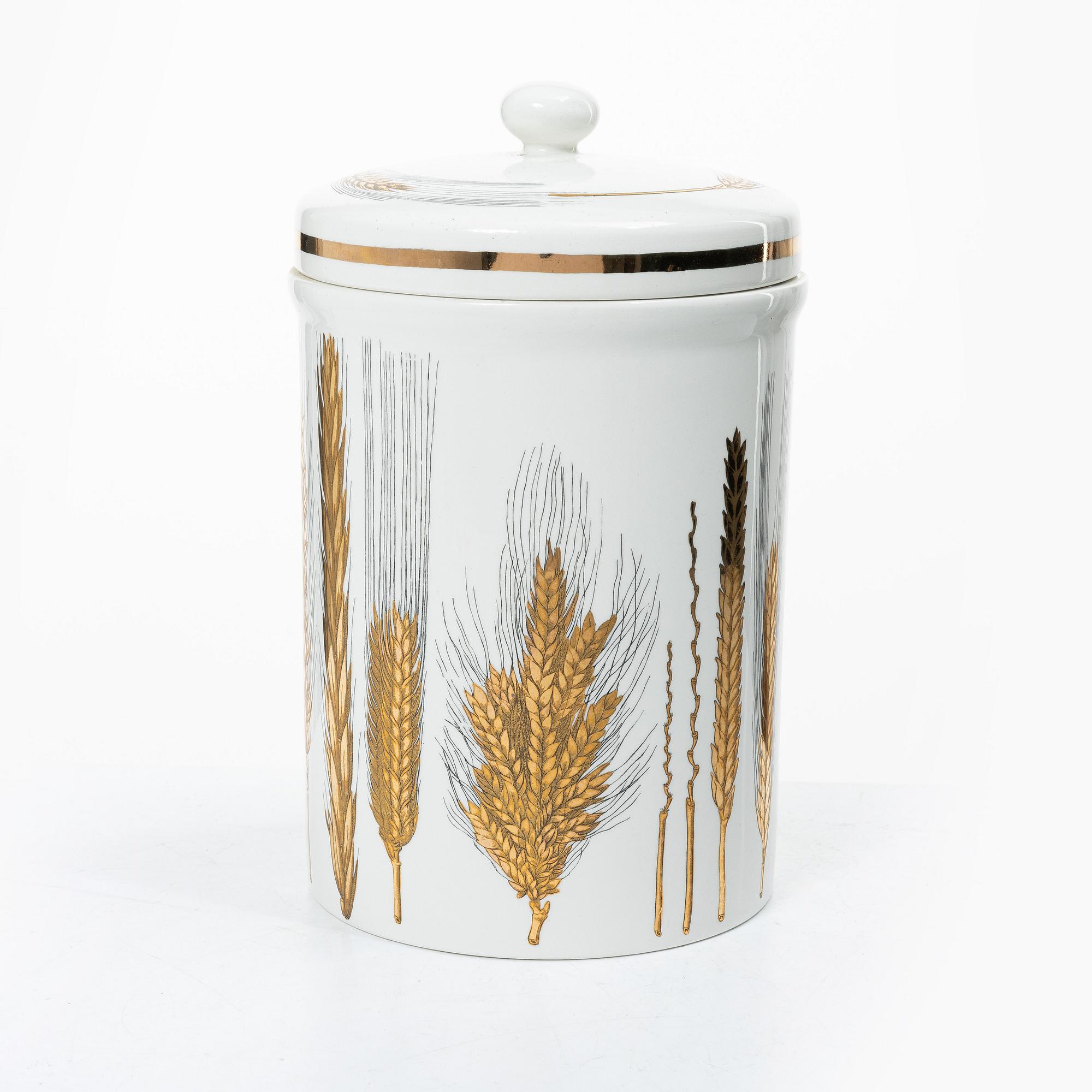 Piero Fornasetti, Lidded jar, marked Fornasetti, Milan, Italy, second half of the 20th century.