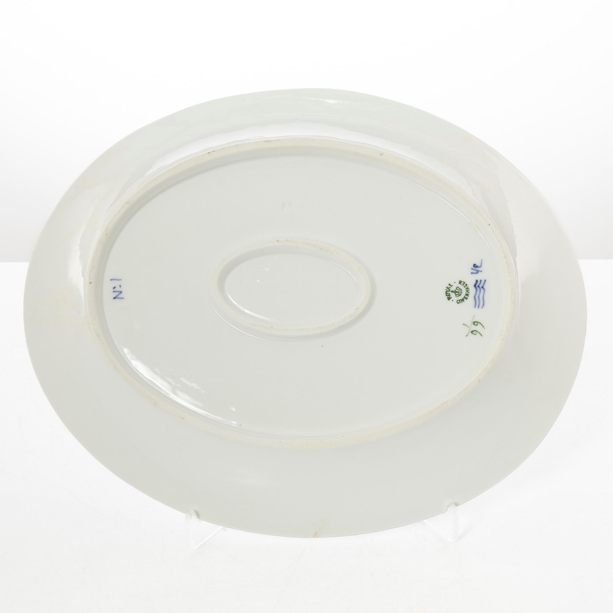 Royal Copenhagen, 35 pieces of a porcelain 'Blue Fluted' half lace dinner service, Denmark, 1889-1978.