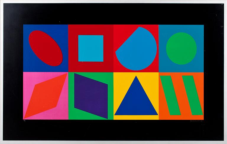 VICTOR VASARELY, multipel, plåt, sign och numr 45/160.