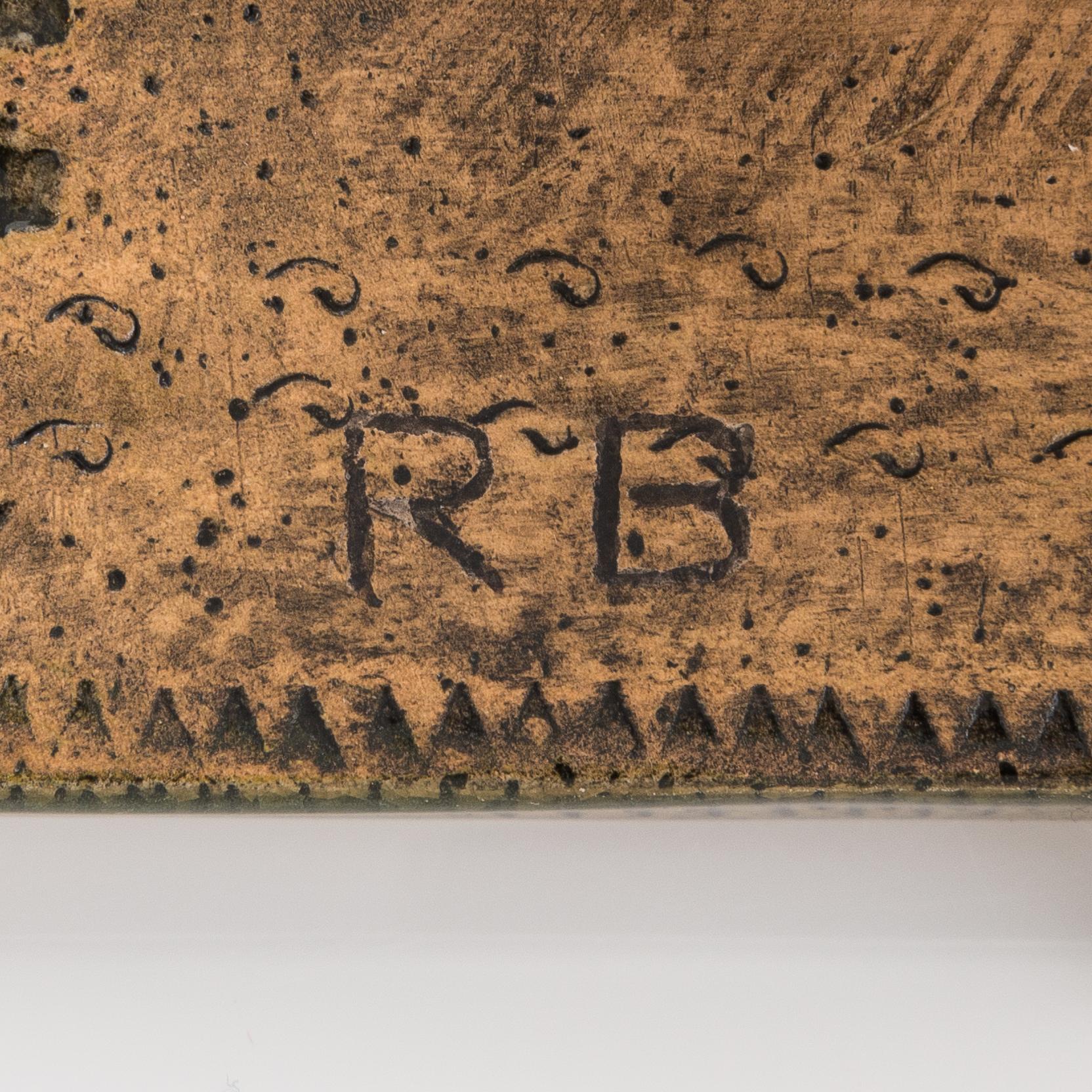 Rut Bryk, relief, stengods, signerad RB.