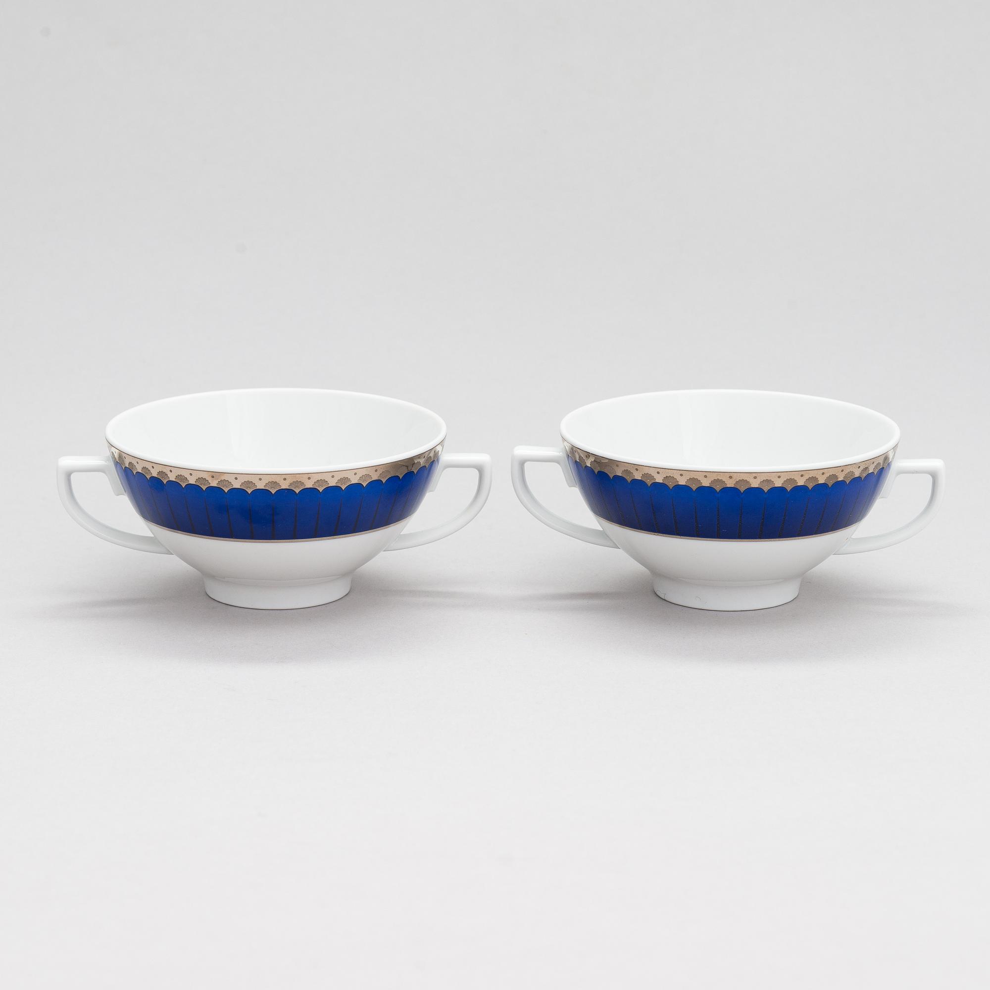 Sigvard Bernadotte, servis, 30 delar, "Marianne Royal Blue", Christineholm/Fyrklövern.