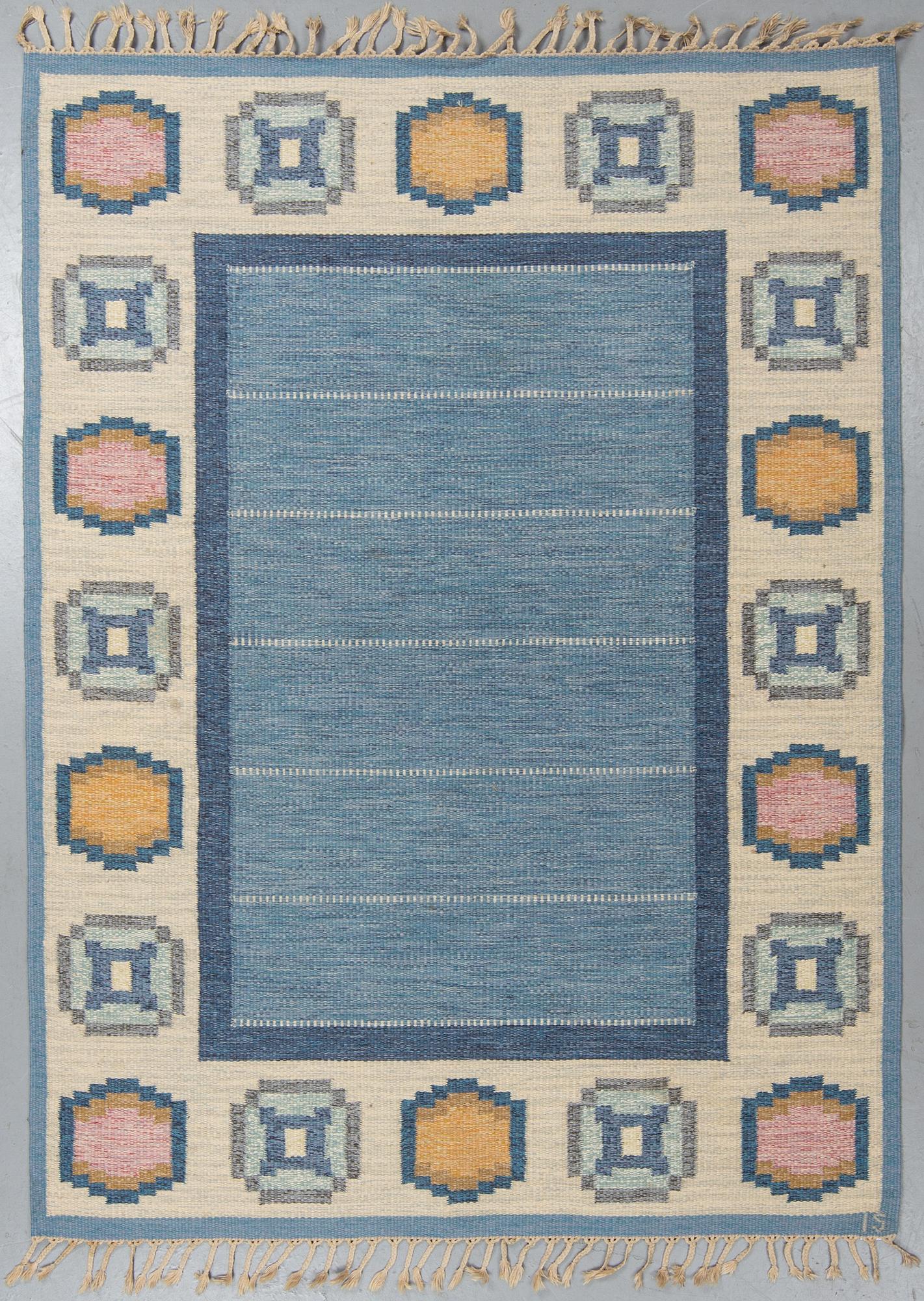 Ingegerd Silow, Matta, rölakan, ca 227-229 x 166,5-168 cm, signerad IS.