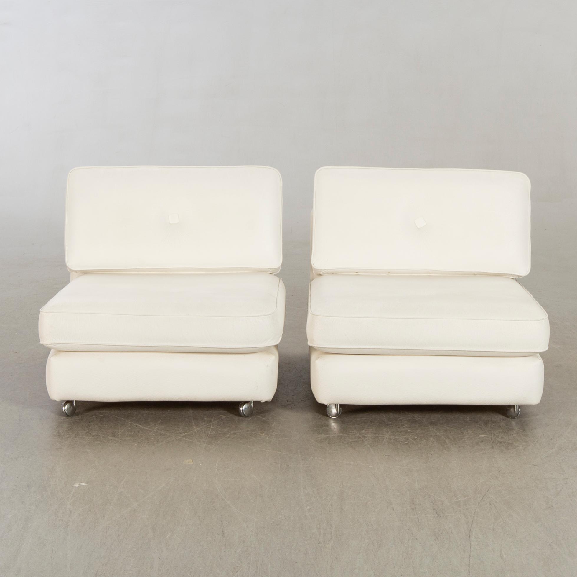 A pair of Gillis Lundgren 'Poco' IKEA 1970's lounge chairs.