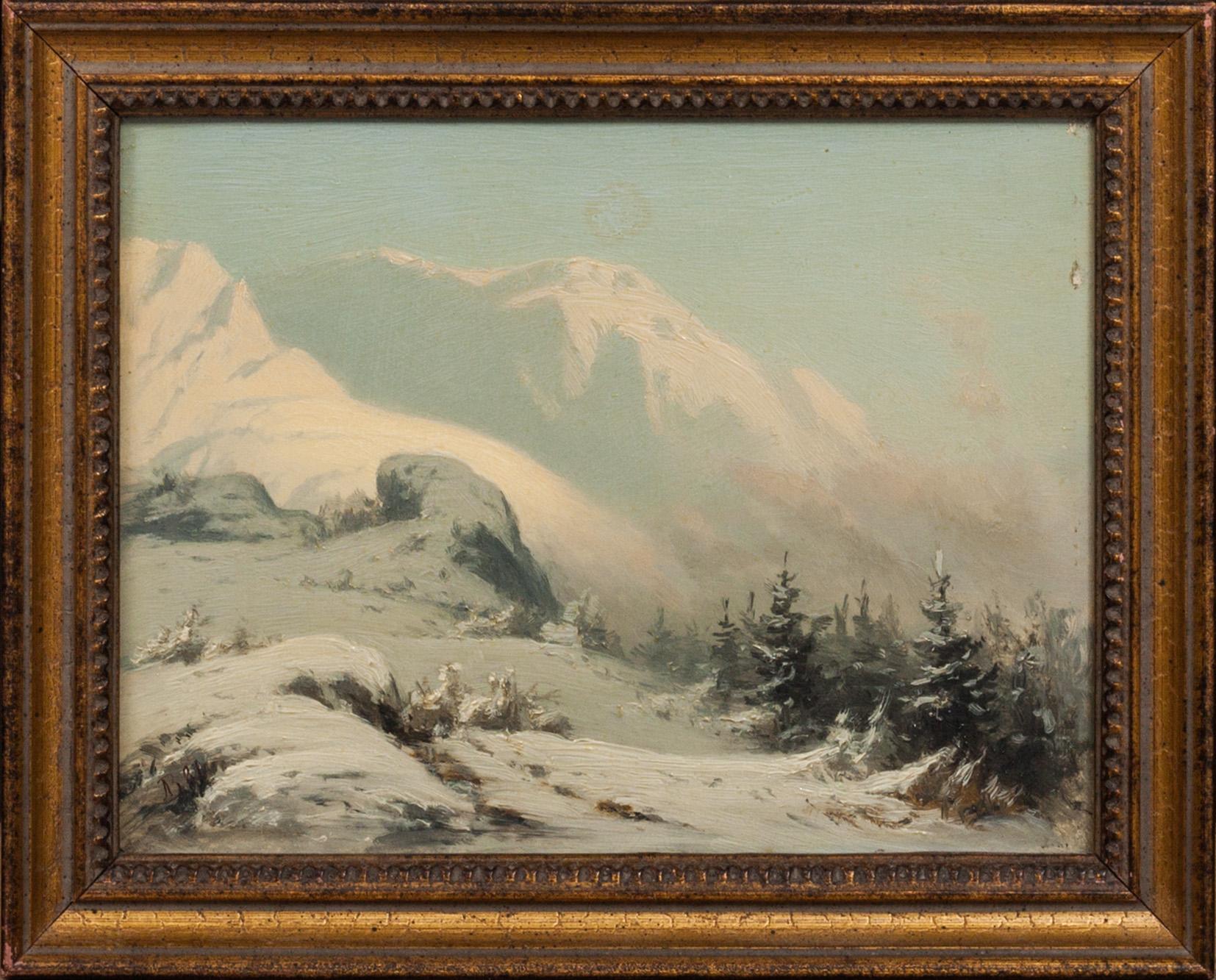 OKÄND KONSTNÄR, olja på pannå, monogramsignerad och daterad 81(1881).