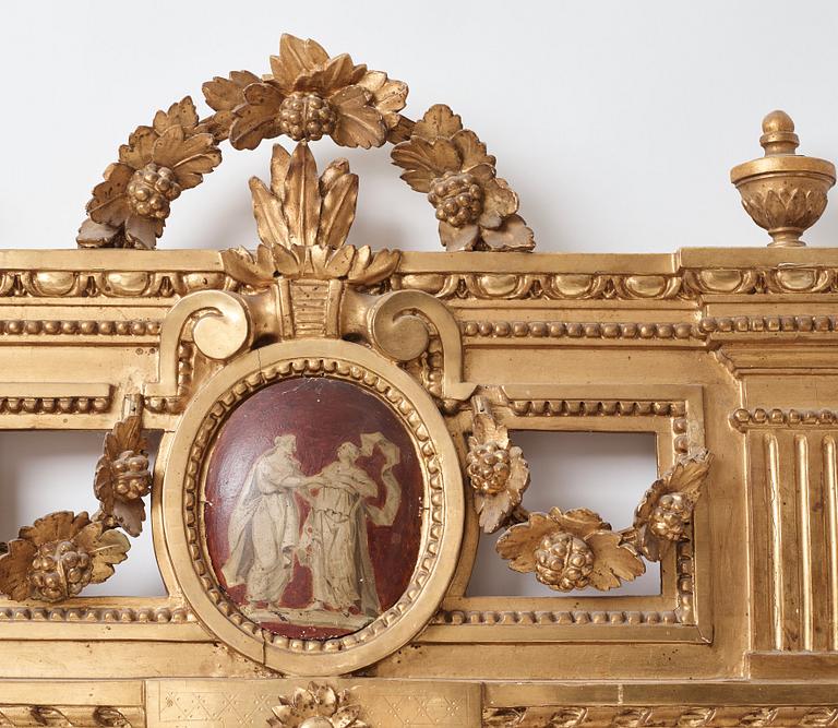 A Gustavian mirror dated 1787 by Lago Lundén (master in Stockholm 1773-1819).