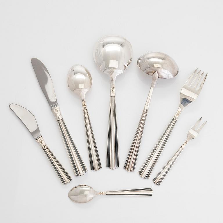 Holger Rasmussen, bestickuppsättning, 57 delar, silver (916), "Margit", Helsingfors och Tavastehus 1958-1969.