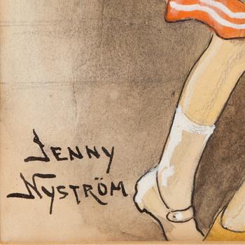 JENNY NYSTRÖM, akvarell, sign.