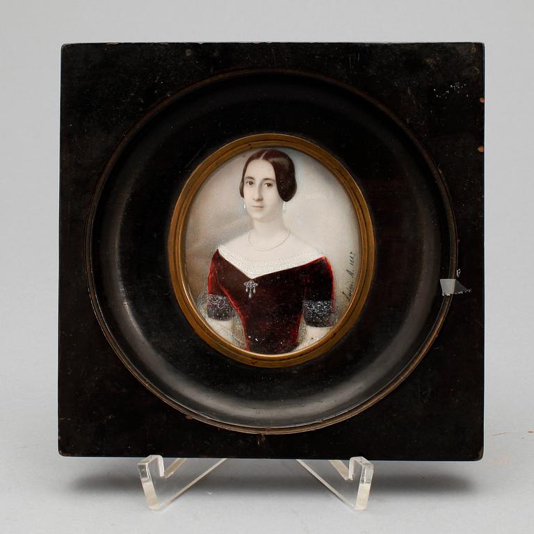 MINIATYR, gouache, signerad Luigi A, daterad 1847.