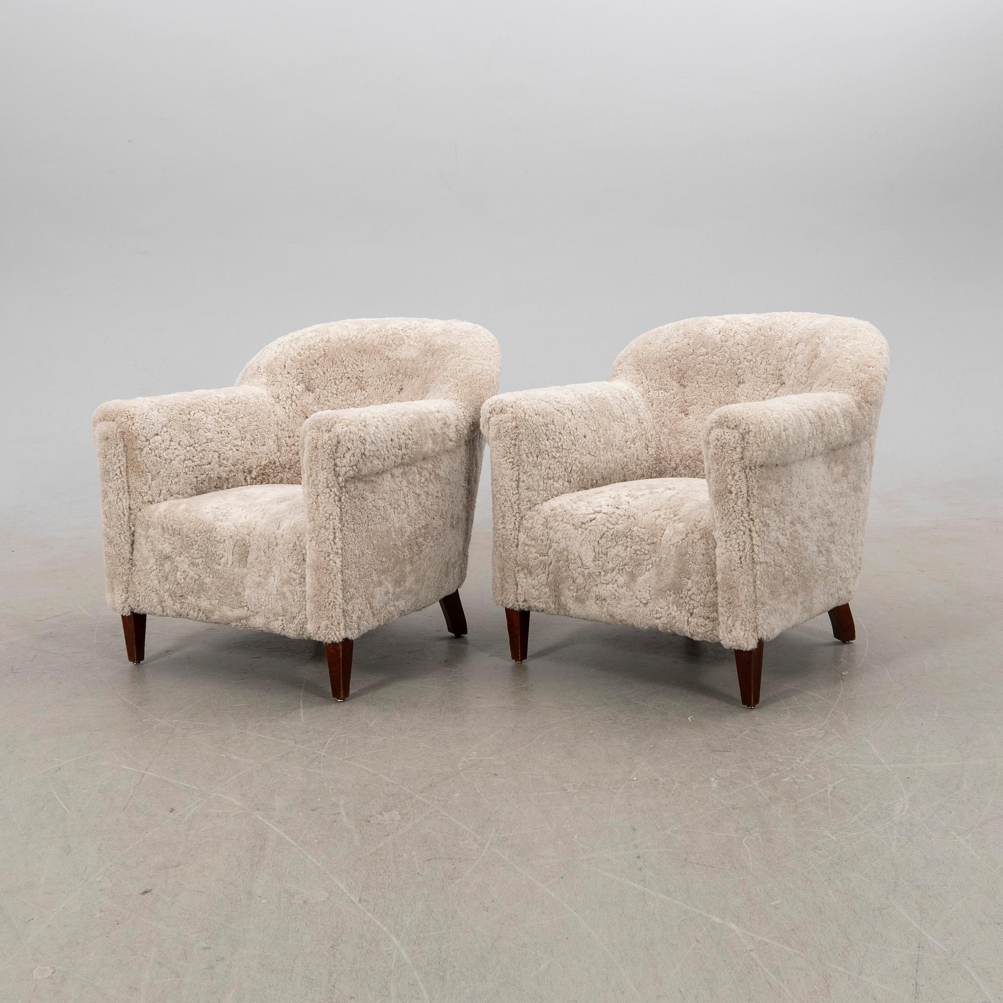 Armchairs, a pair, Swedish Modern, 1940s.