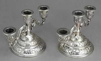 KANDELABRAR, ett par, silver, Tyskland, 1900-tal.