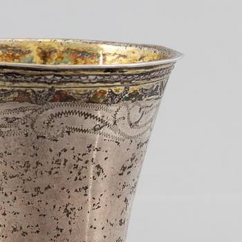 A Swedish Parcel Gilt Silver Beaker, mark of Ferdinand Sehl the Youngest, Stockholm (active 1756-1780).