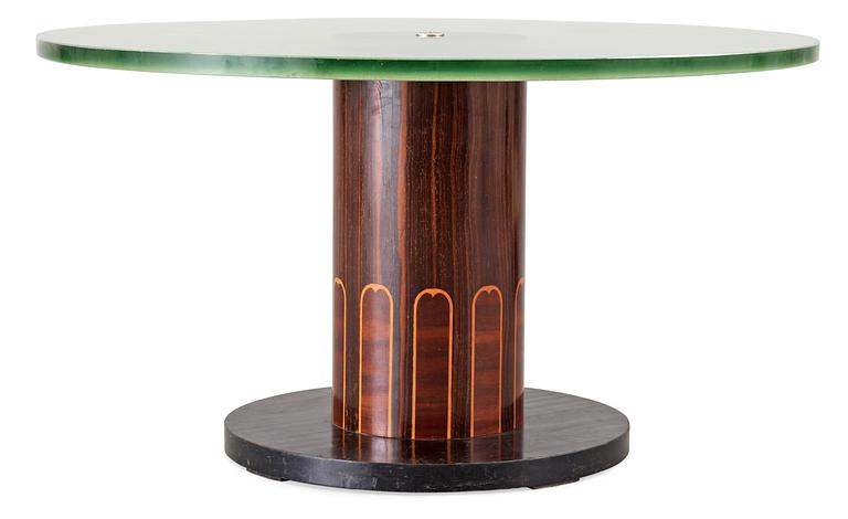 An Alvar Andersson glass top sofa table, Stockholms Stads Hantverksförening, 1930's.