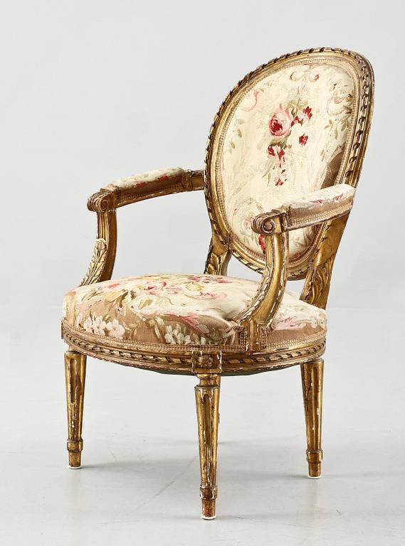 KARMSTOL, gustaviansk stil, 1800-tal.