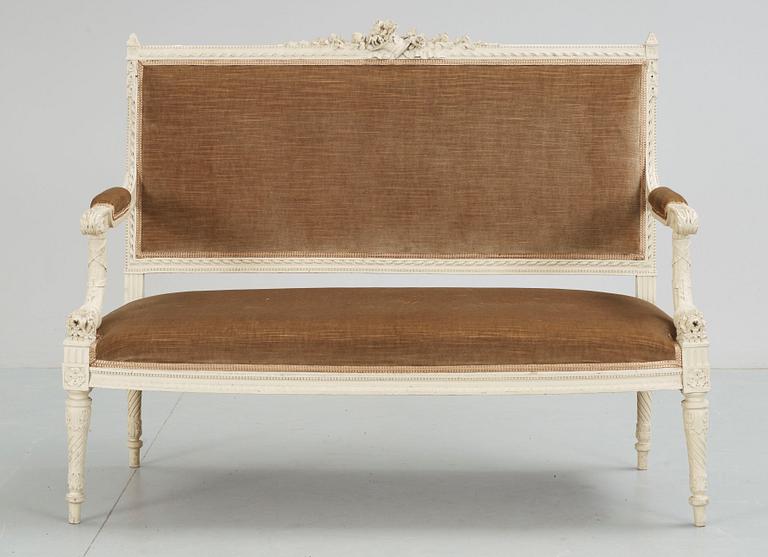 SALONGSMÖBEL, 11 delar. Louis XVI-stil.