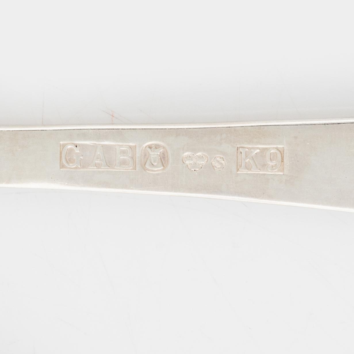 Jacob Ängman, bestickservis, silver, 52 delar, "Rosenholm", GAB, 1958-1977.