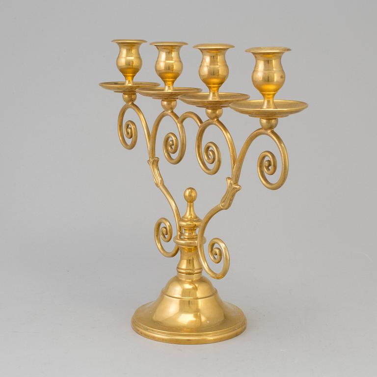 A  brass candelabrum "Mistel", designed by Bror Johansson for Skultuna. Second half of the 20th century.