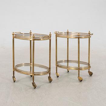 Serveringsvagnar, ett par, Regency/Hollywood-stil, 1900-talets andra hälft.