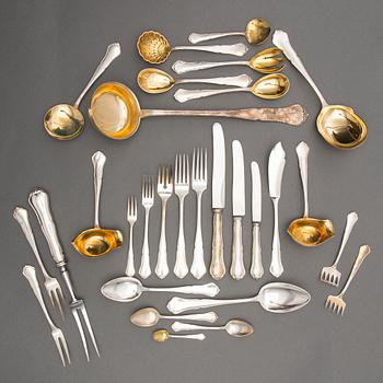 A 173-piece set of 'Chippendale' silver cutlery, Hopeakeskus, Hämeenlinna, Finland 1938-1947.