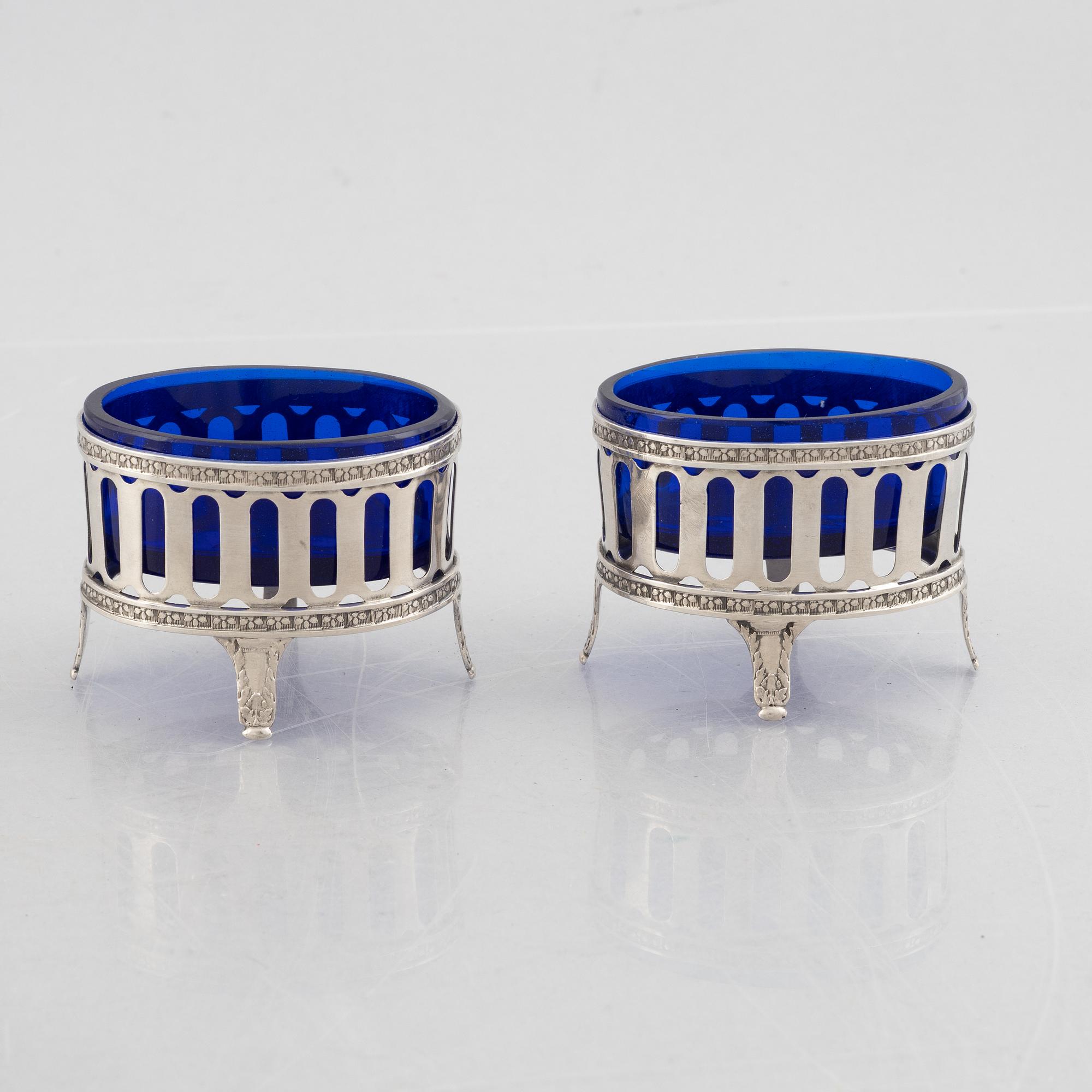 A pair of Swedish late Gustavian salt cellars, Erik Albrecht Körsner, Falun 1794.