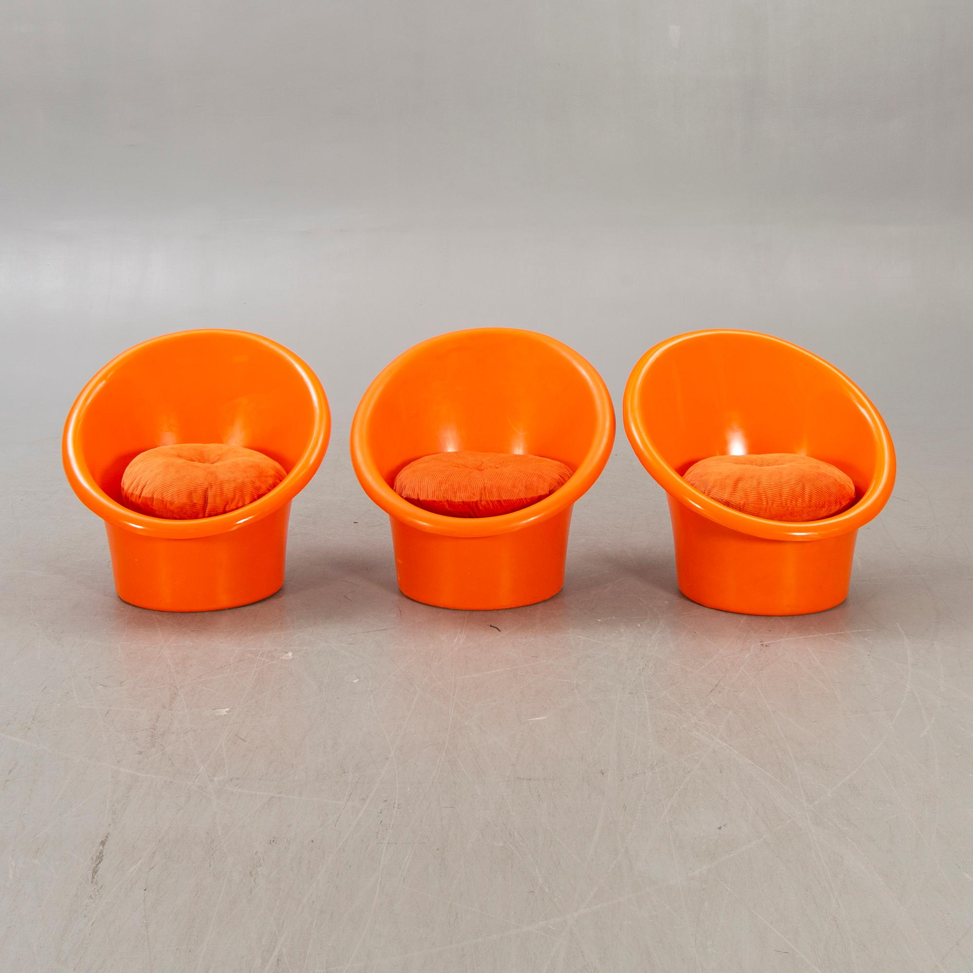 Olle Gjerlöv-Knudsen och Torben Lind, a set of three plastic easy chairs "Skopa" for IKEA 1974.