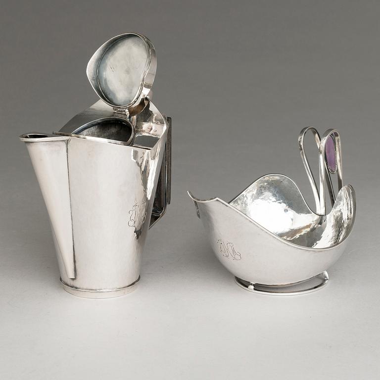 REIJO SIRKEOJA, Servis, 5 delar, silver, Pirkan Kulta, Tammerfors 1958-59.