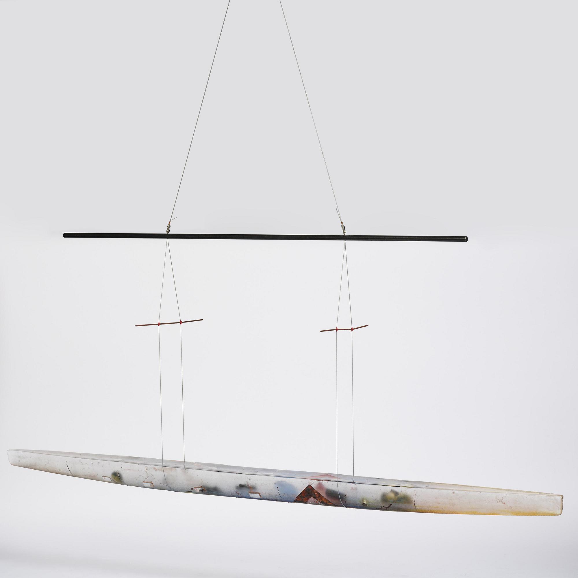 Bertil Vallien, a monumental sand cast glass sculpture of a boat, Kosta Boda, Sweden, 21st century.