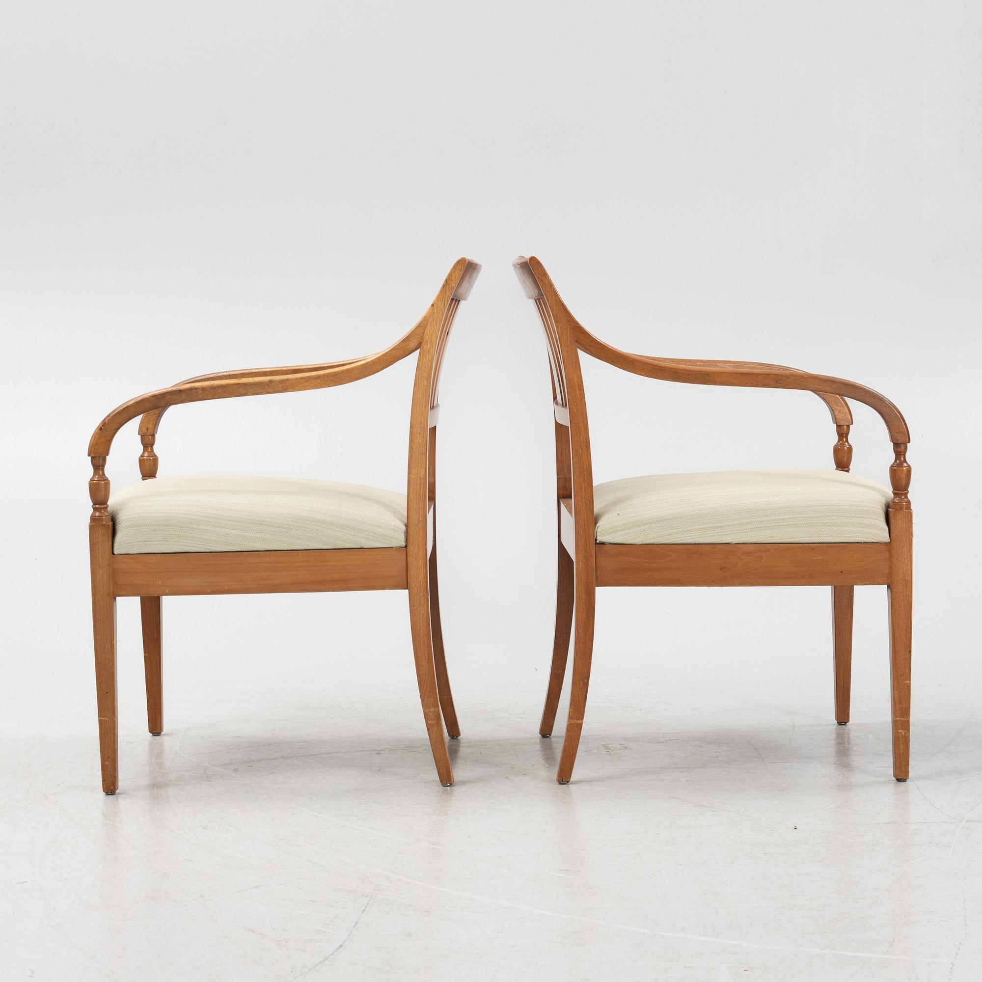 Pair of armchairs, Karl Johan, first half of the 19th century.