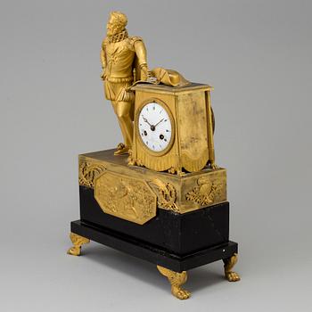 A FRENCH EMPIRE MANTLE CLOCK, signed "Lopin Palais Royal No 143".