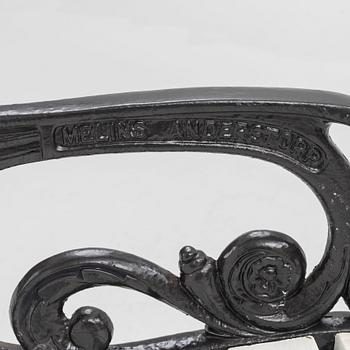 A pair of garden chairs, Melins Metallgjuteri, Anderstorp, second half of the 20th Century.