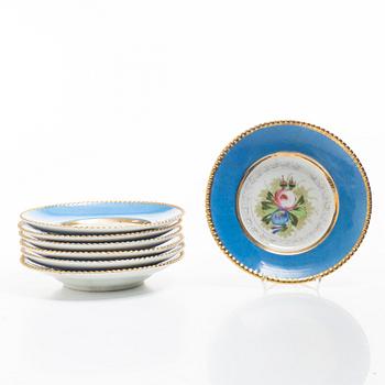 Six Russian plates, Kuznetsov, early 20th Century.