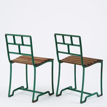 Carl Hörvik, a pair of garden chairs,  Sweden ca 1927-1929.