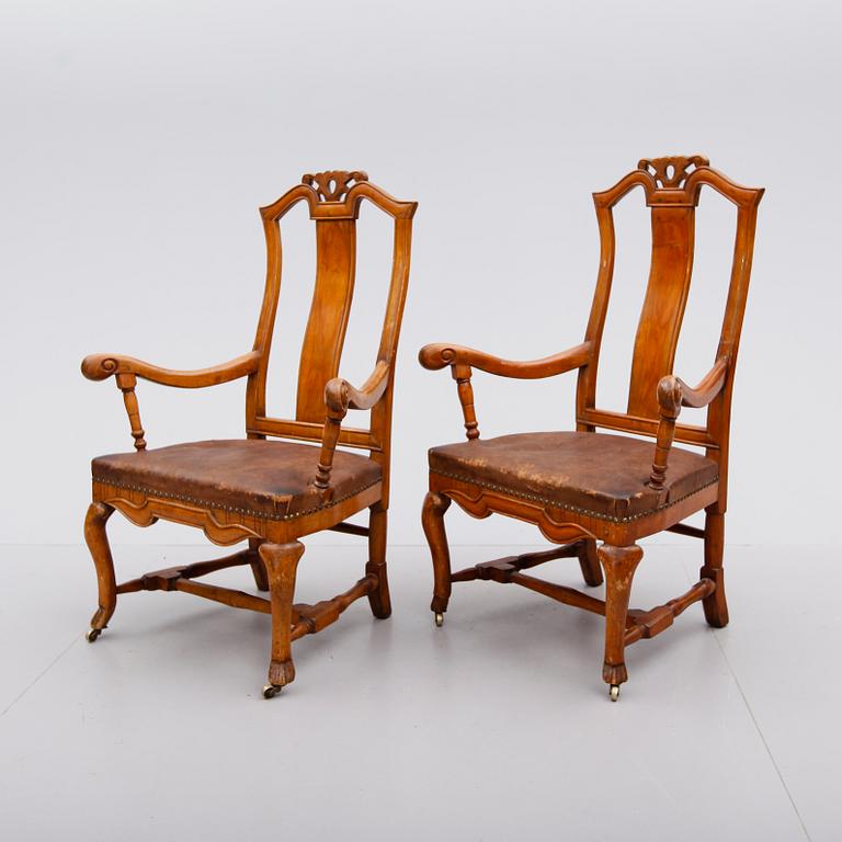 KARMSTOLAR, 1 par, senbarock, 1700-tal.