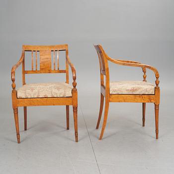 KARMSTOLAR, ett par, empire, 1800-talets första hälft.