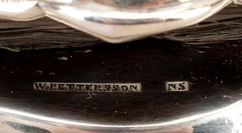 LJUSSTAKE, nysilver. W. Pettersson Åbo, början av 1900-talet.