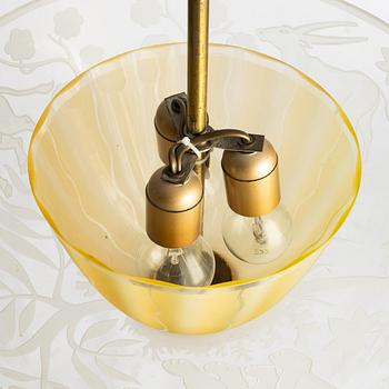 Birger Ekman, a Swedish Modern ceiling lamp, Glössner Co, 1940s.