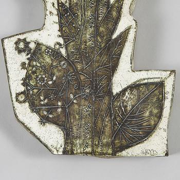 Rut Bryk, a stoneware wall relief, signed BRYK.