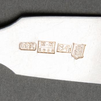 A set of twelve silver dinner forks from Dorpat, mark of Christian Nagel, 1858/1863, and C. Jürgens, 1856/1857.