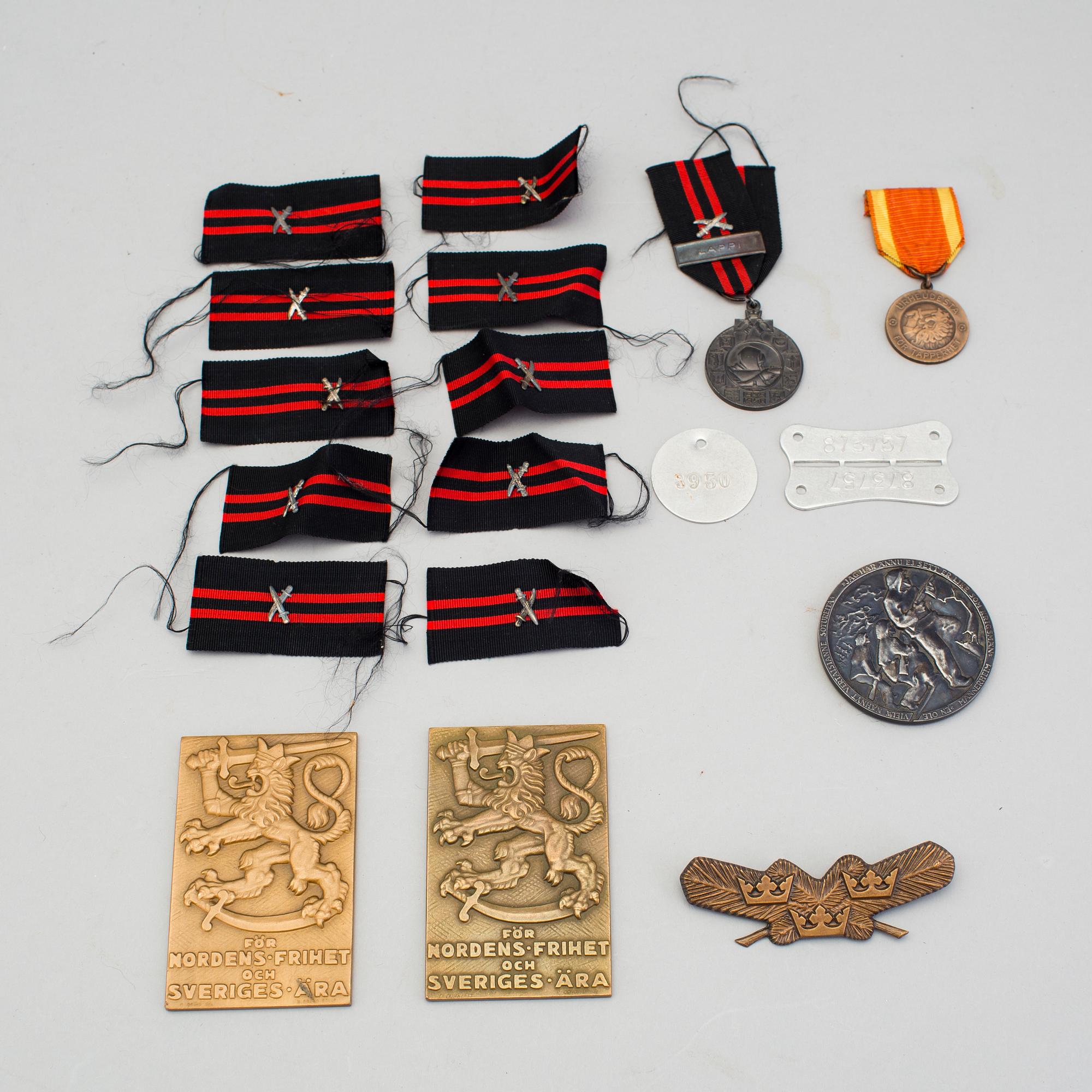 MILITARIA, 9 delar, Finska vinterkriget, 1939-40.