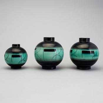 2 vases of the "V series", Ilse Claesson, Rörstrand 1930´s.