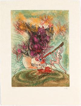 ROBERTO MATTA, 10 pieces of aquatint etchings named "Home' Mére", signed and numbered 71/100.