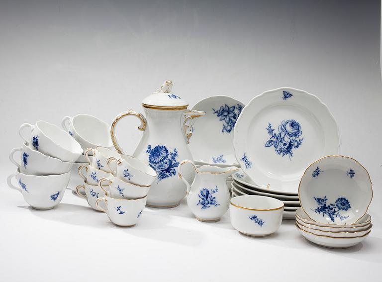 KAFFESERVIS, 19 delar, porslin, Meissen 1900-tal.