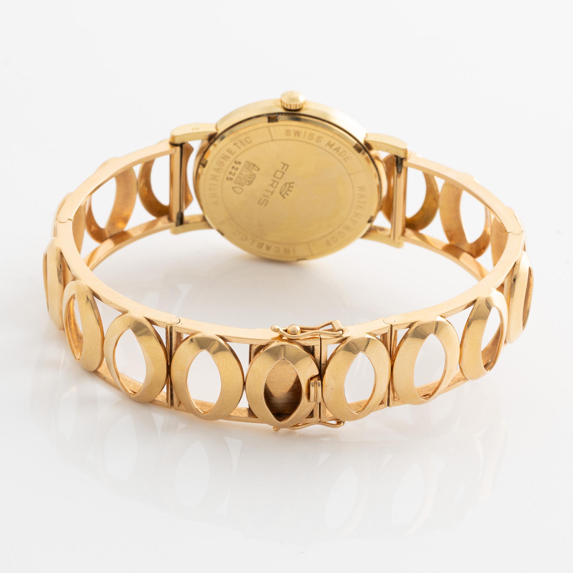 Fortis, Streamline, armbandsur, 18K guld, 34 mm.