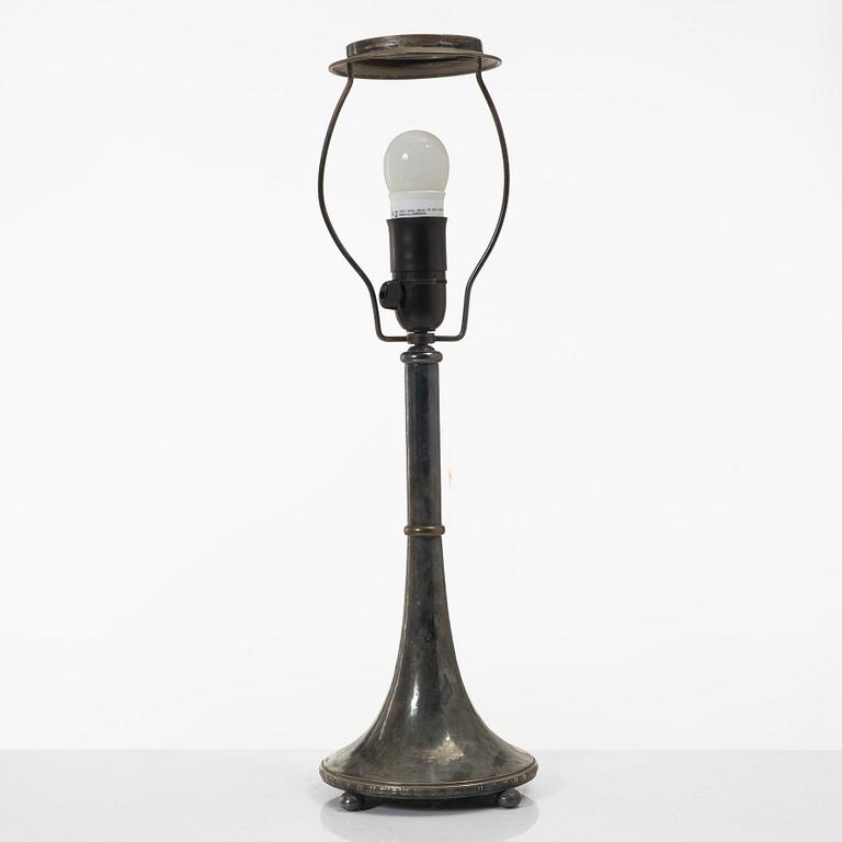 A silver plated table lamp, GAB, first half of the 20th century.