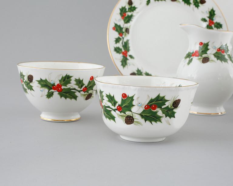 An English christmas china set of 55 pcs, 'Noel' by Royal Grafton, second half of the 20th century.