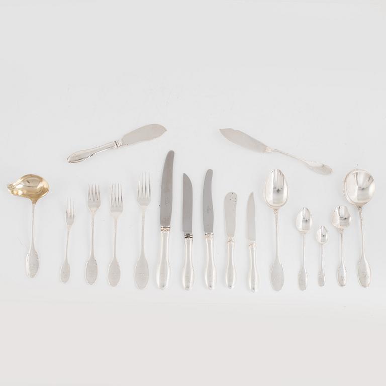 A Swedish Silver Cutlery, mark of W.A. Bolin,  Stockholm (197 pieces).