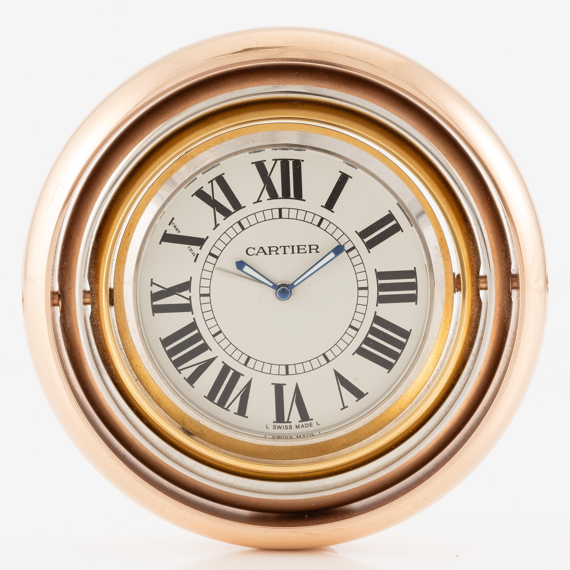 Cartier, Travel clock, “Trinity”, 74 mm.