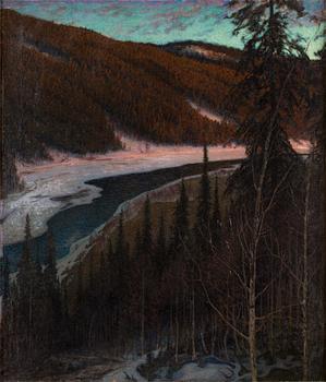 529. Anshelm Schultzberg, "Islossning vid Dalälven" (Ice drift by Dalaälven).