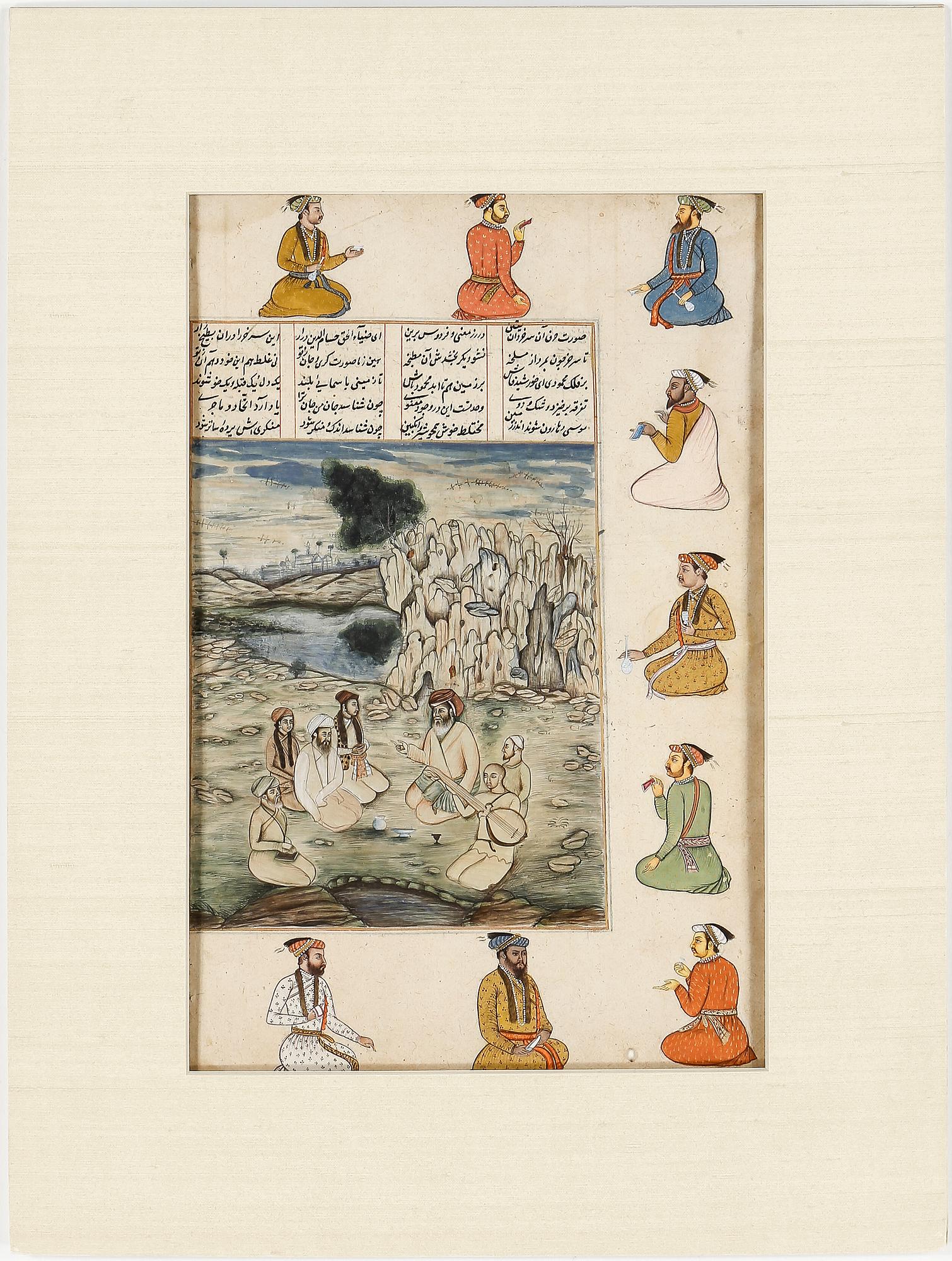 ILLUSTRATIONER, 2 st, gouache, Persien, 1800-tal.